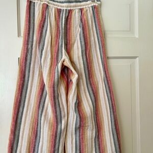 Striped Linen/Cotton Pull-On Pants S/P